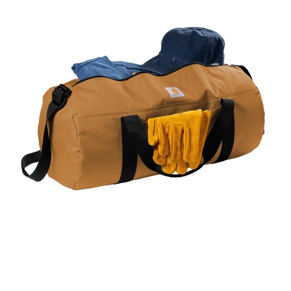 (NWT) Carhartt Canvas Duffle Rain Defender Work Travel Tool Gym Bag Brown - Picture 6 of 6